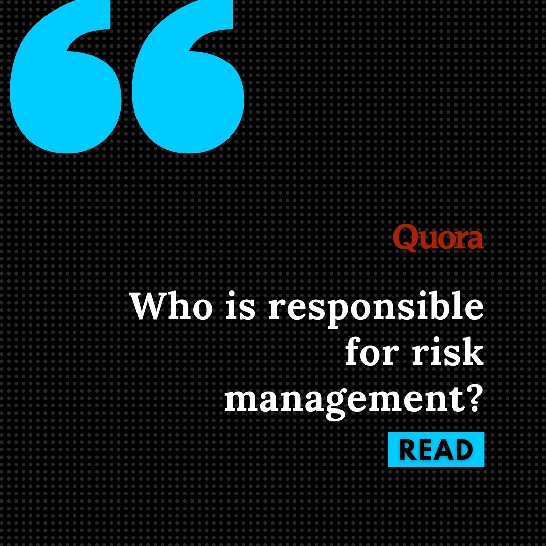 Who is responsible for Risk Management? Cover