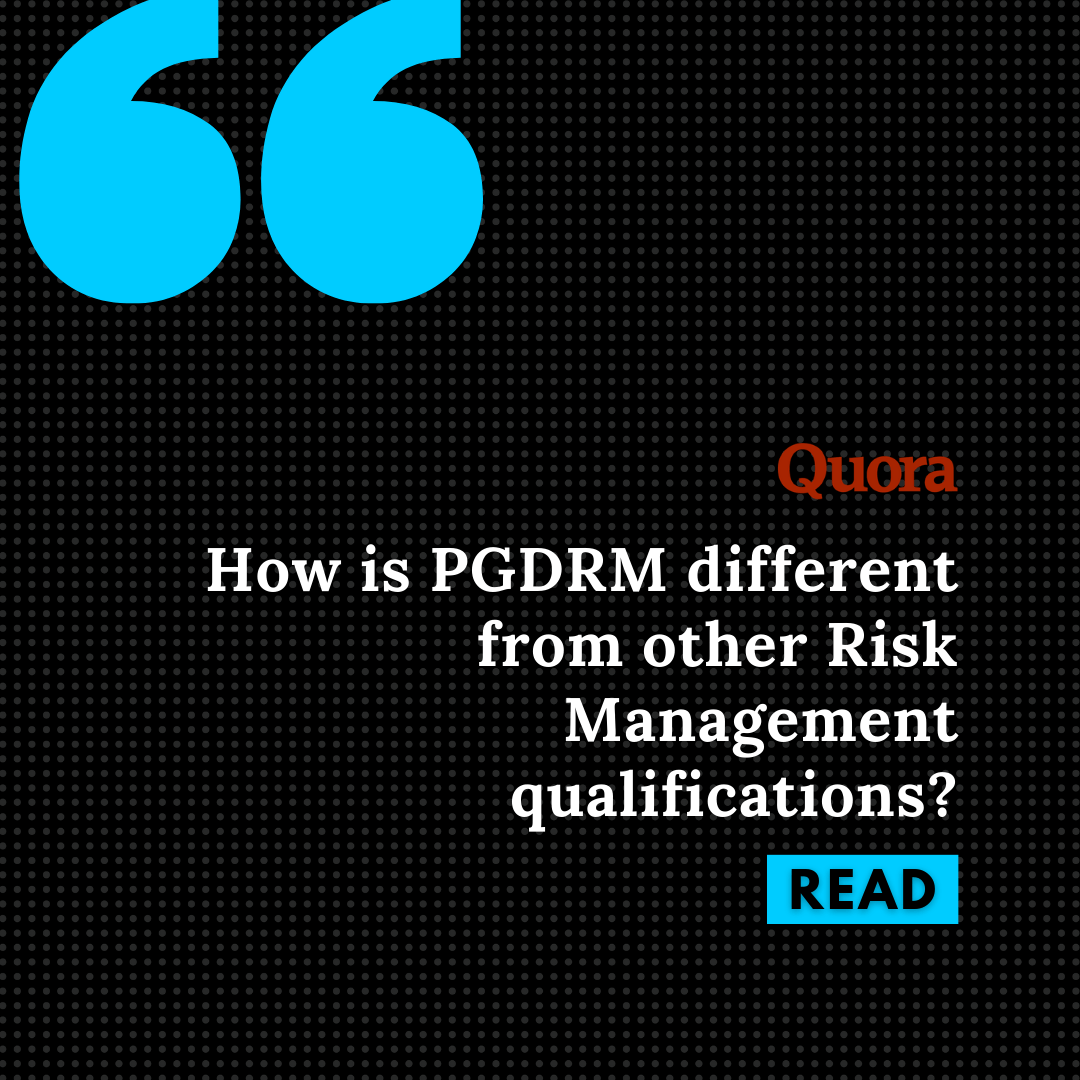 How is PGDRM different from other Risk Management qualifications? Cover