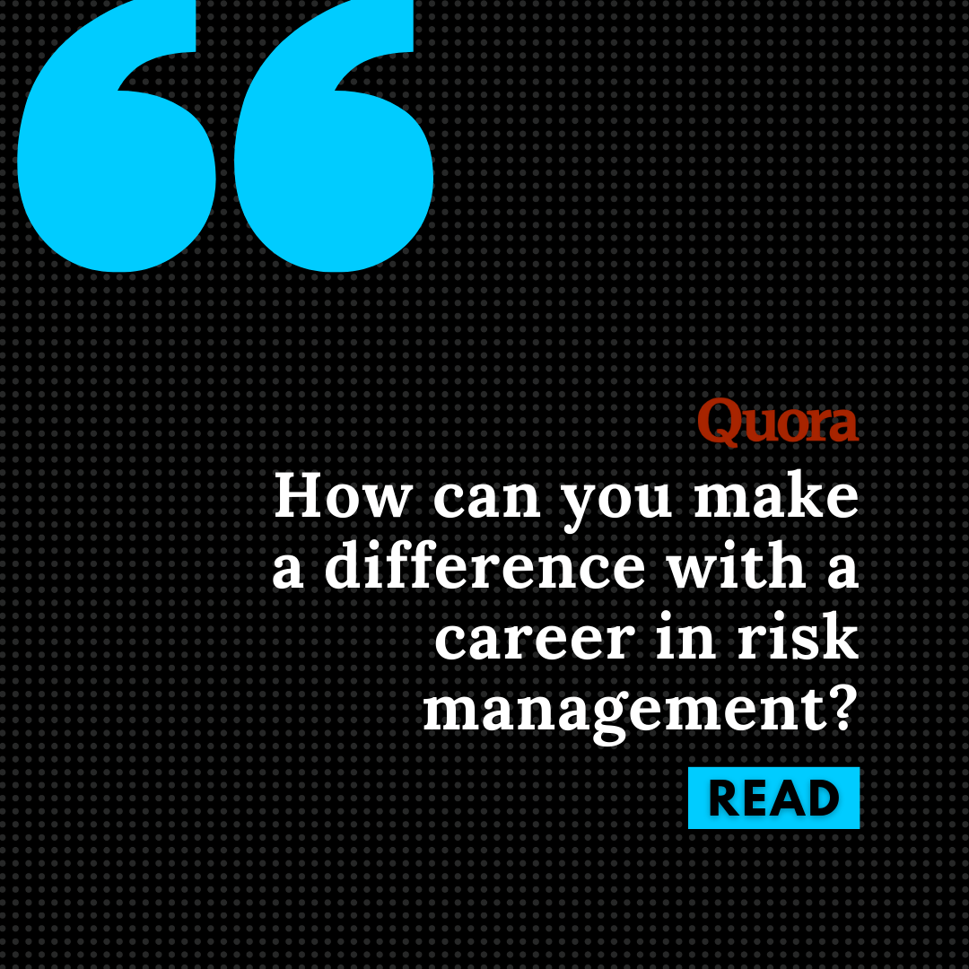 How can you make a difference with a career in risk management? Cover