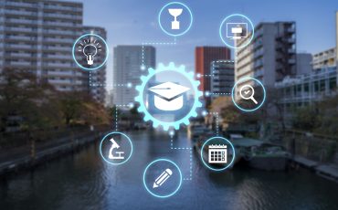 city-committed-education-collage-concept